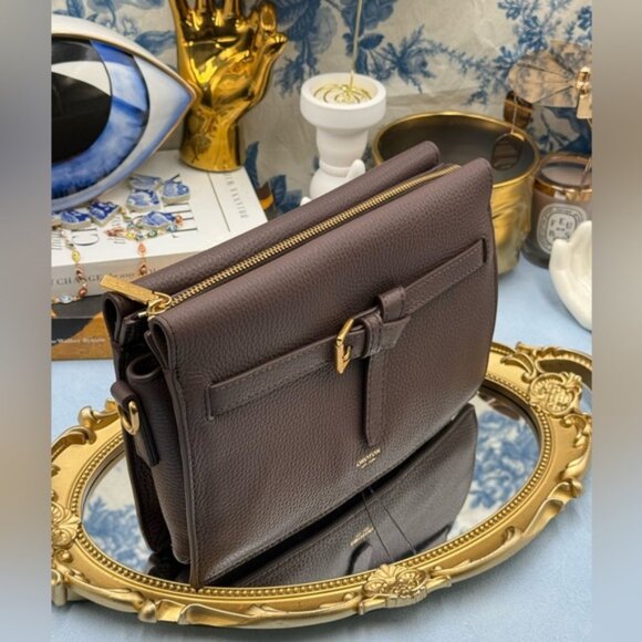 🆕 OROTON 🧿 NWOT Margot Crossbody, Brown Bear Pebble Leather - Picture 3 of 16